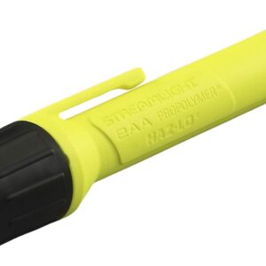 Streamlight 67101 2AA ProPolymer 65-Lumen HAZ-LO Intrinsically Safe, Waterproof, Alkaline Battery Powered LED Flashlight – Yellow