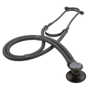 adc 646st adscope model 646 sprague stethoscope with 5 interchangeable chestpiece options, tactical all black ninja