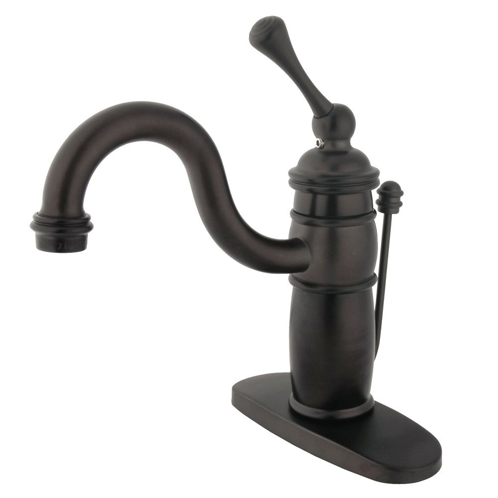 Elements of Design Hot Springs EB1405BL Single Handle Mono Deck Lavatory Faucet with Retail Pop-Up and Optional Deck Plate, Oil Rubbed Bronze