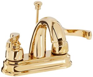 elements of design eb5612fl atlanta 4" centerset lavatory faucet with retail pop-up, 3-5/8" in spout reach, polished brass