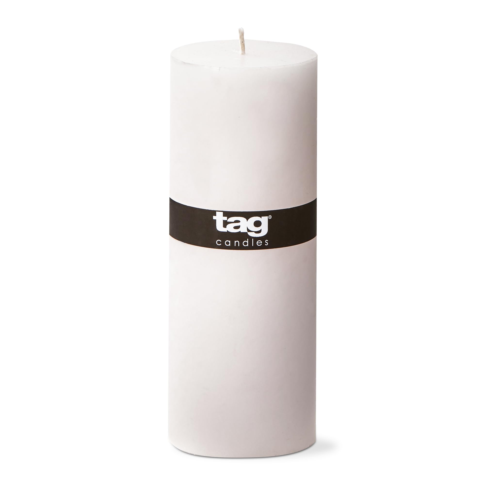 Tag 100066 3-Inch by 8-Inch Unscented Long Burning Pillar Candle, White