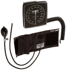 graham-field wallmax aneroid sphygmomanometer - wall mounted gauge, latex free, manual blood pressure monitor with adult black cuff, v222b