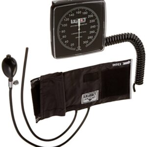 Graham-Field Wallmax Aneroid Sphygmomanometer - Wall Mounted Gauge, Latex Free, Manual Blood Pressure Monitor with Adult Black Cuff, V222B