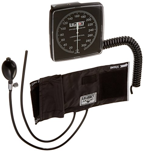 Graham-Field Wallmax Aneroid Sphygmomanometer - Wall Mounted Gauge, Latex Free, Manual Blood Pressure Monitor with Adult Black Cuff, V222B