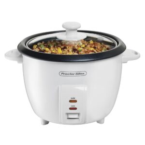 Proctor Silex 5-Cups uncooked resulting in 10-Cups Cooked Rice Cooker, White (37533N)