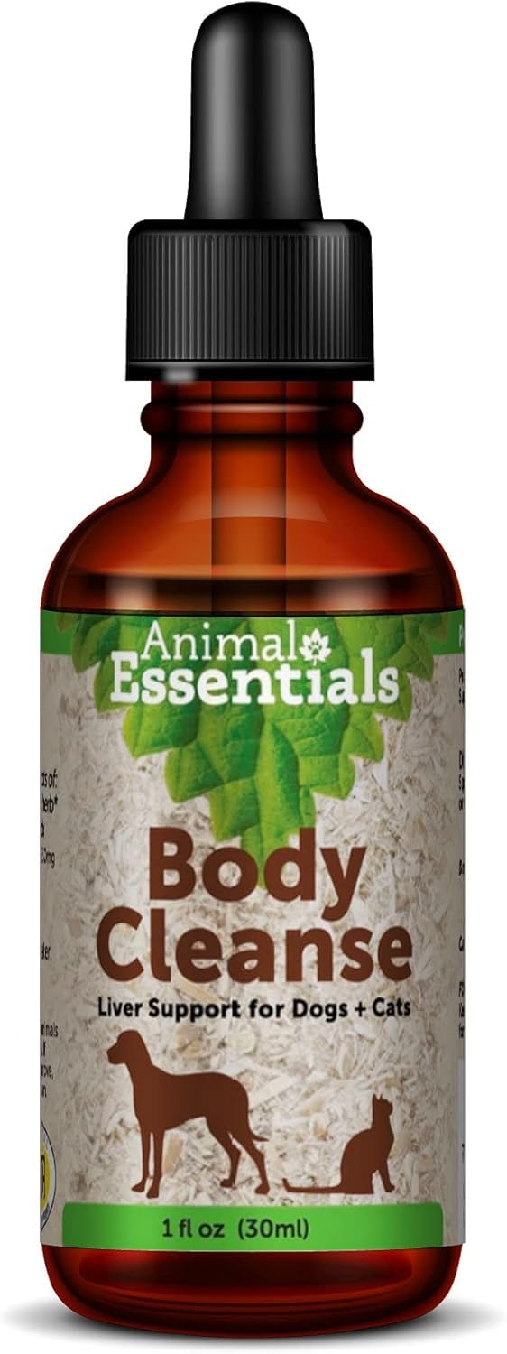 Animal Essentials Body Cleanse - Liver Support for Dogs & Cats, Liver Juice Liquid Drops, Healthy Waste Elimination, Organic Herbs Tincture - 1 Fl Oz