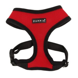 authentic puppia soft dog harness, red - medium