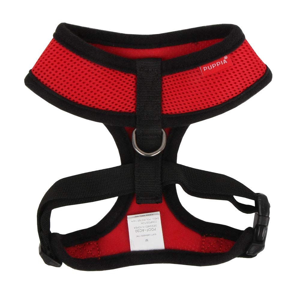 Authentic Puppia Soft Dog Harness, Red - Medium