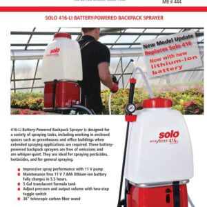 Solo 416-Li Battery-Powered Backpack Sprayer