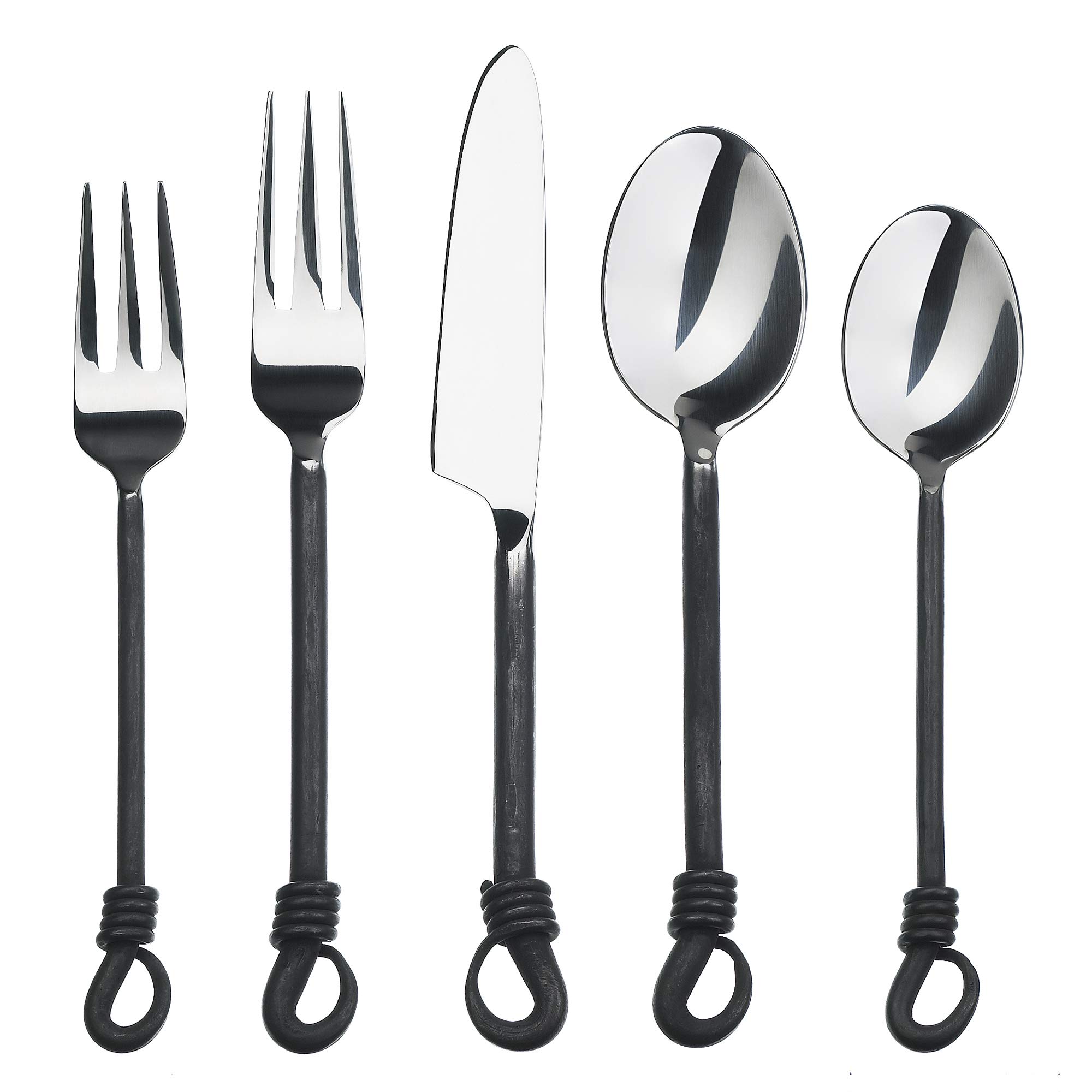 Gourmet Settings Twist and Shout 20-Piece Stainless Steel Flatware Set, Service for 4