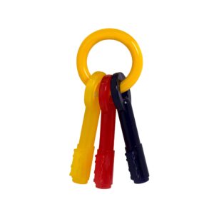 Nylabone Puppy Chew Keys Toy - Puppy Chew Toys for Teething - Puppy Supplies - Bacon Flavor, Medium/Wolf (1 Count)