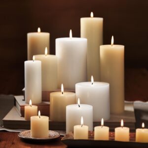 Tag 100066 3-Inch by 8-Inch Unscented Long Burning Pillar Candle, White