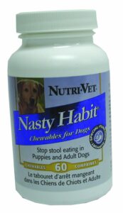 nutri-vet nasty habit chewable tablets for dogs | helps stop puppies and dogs from eating their own stool | 60 count