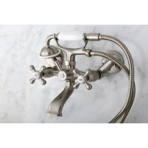 Elements of Design Nuvo Elements of Design ES2668X Charleston Tub Wall Mount Clawfoot Tub Filler with Hand Shower, 3-5/8", Satin Nickel