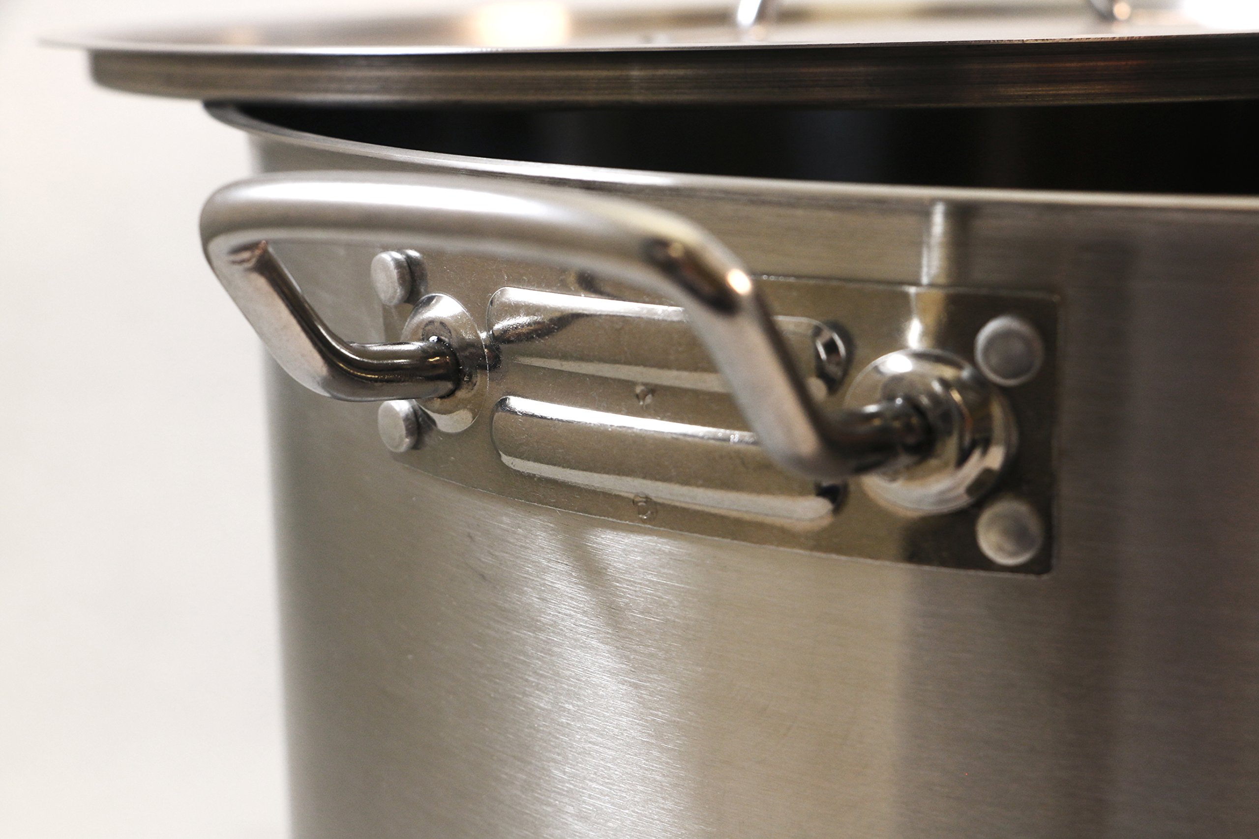 ExcelSteel Heavy Duty Stainless Steel Stock Pot with Lid, 35 quarts, Silver