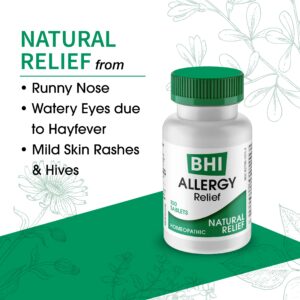 MediNatura BHI Allergy Relief Multi-Symptom Natural Safe Relief of Runny Nose Sneezing Itchy Eyes & Congestion 15 Targeted Homeopathic Active Ingredients Help Calm Discomfort - 100 Tablets