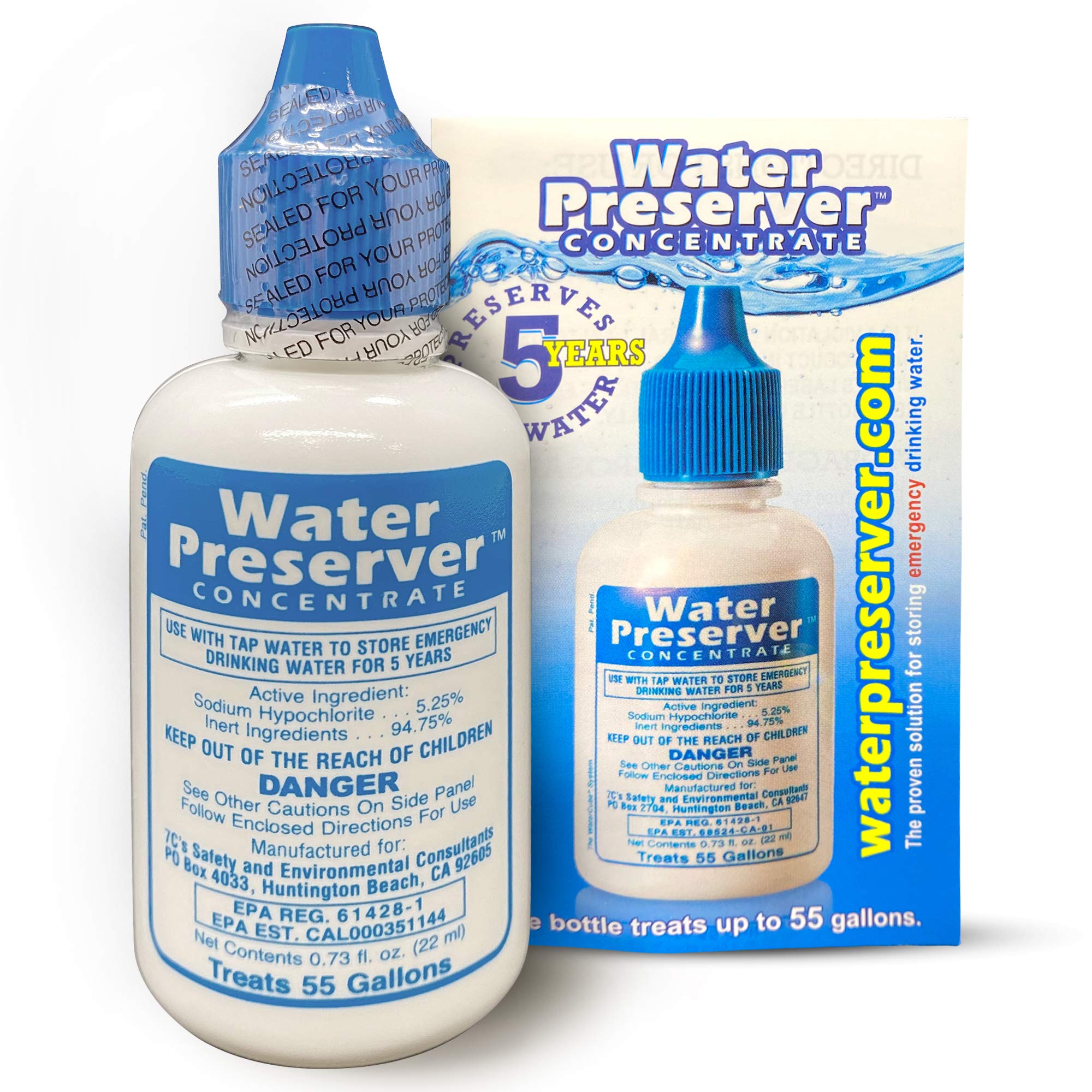 55 Gallon Water Preserver Concentrate 5 Year Emergency Disaster Preparedness, Survival Kits, Emergency Water Storage, Earthquake, Hurricane, Safety