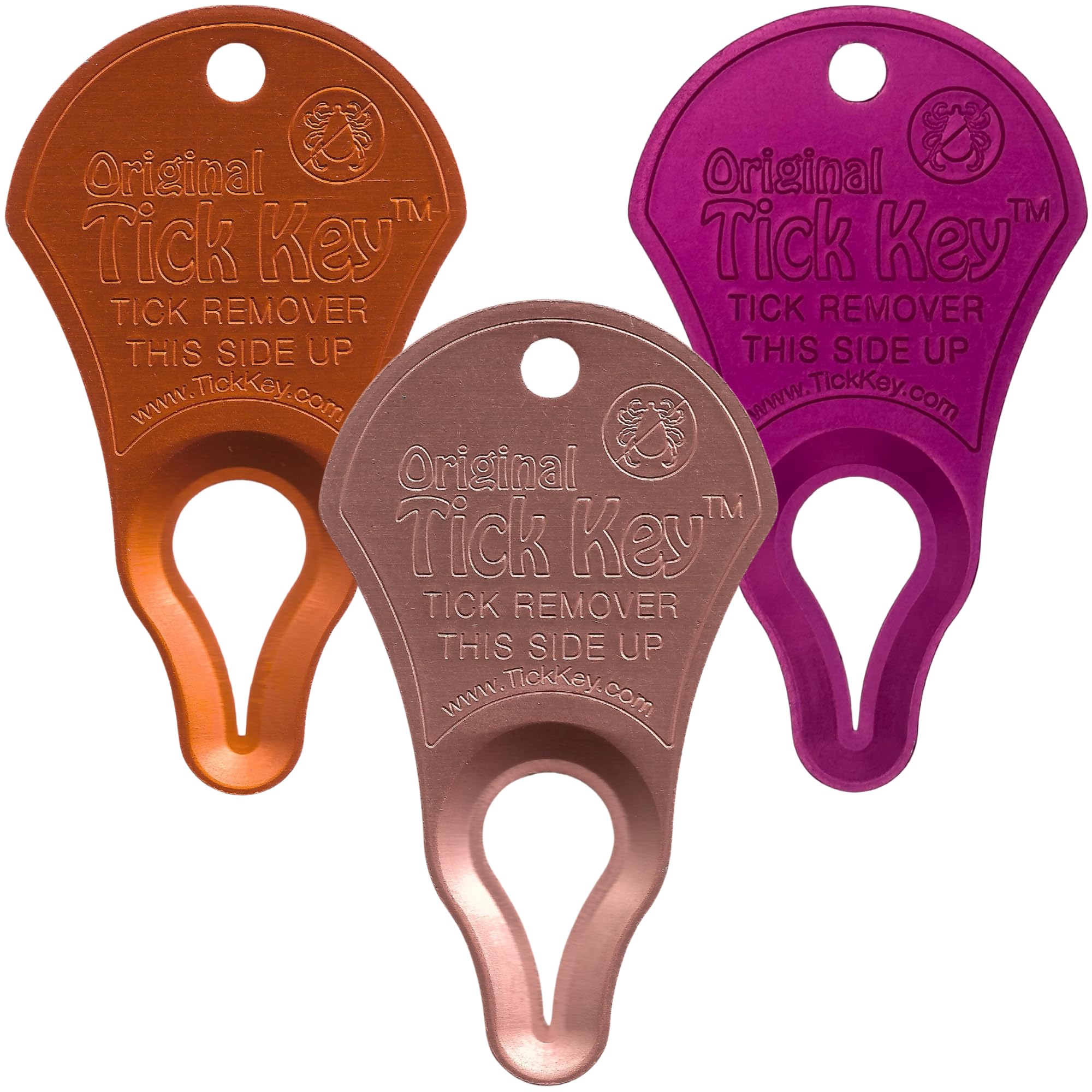 Original Tick Key for Tick Removal 3 Pack (Multi Color)