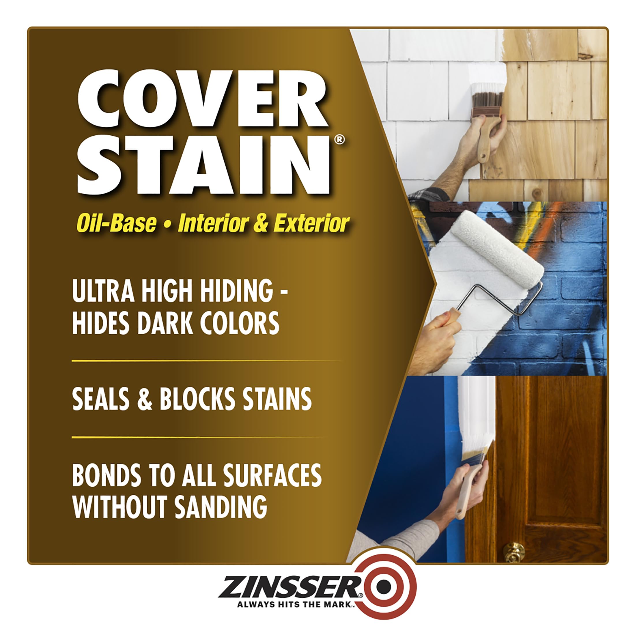 Rust-Oleum 3554 Zinsser High Hide Cover Stain Primer and Sealer, White 32 Fl Oz (Pack of 1)