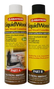 abatron liquidwood kit - 12 ounce - 2-part structural wood epoxy resin - wood hardener and consolidant - perfect primer for woodepox epoxy wood filler