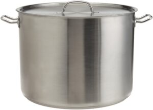 excelsteel heavy duty stainless steel stock pot with lid, 35 quarts, silver