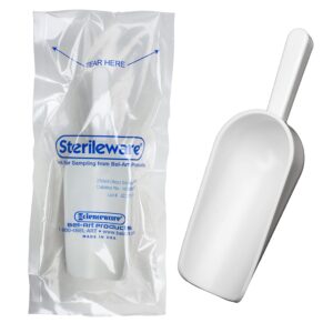 SP Bel-Art Sterileware Sterile Sampling Scoop 250ml (8oz) – White Plastic Scoops, Individually Wrapped for Safety & Hygiene, Ideal for Laboratory Use,Food Processing, & Sample Collection (Pack of 100)