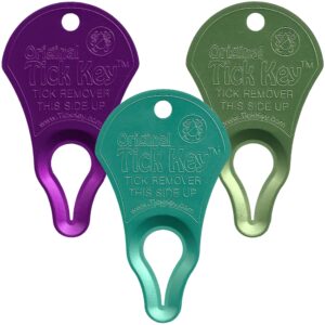 Original Tick Key for Tick Removal 3 Pack (Multi Color)