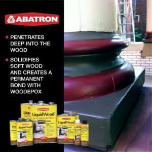 Abatron LiquidWood Kit - 12 Ounce - 2-Part Structural Wood Epoxy Resin - Wood Hardener and Consolidant - Perfect Primer for WoodEpox Epoxy Wood Filler