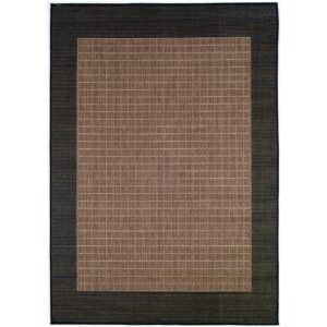 couristan recife checkered field indoor/outdoor area rug, 3'9" x 5'5", cocoa-black