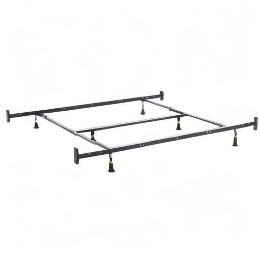 Hollywood Bed Frames Bed Frame with Headboard/Footboard Attachment/6 Legs and Adjustable Glides, Queen/Eastern King