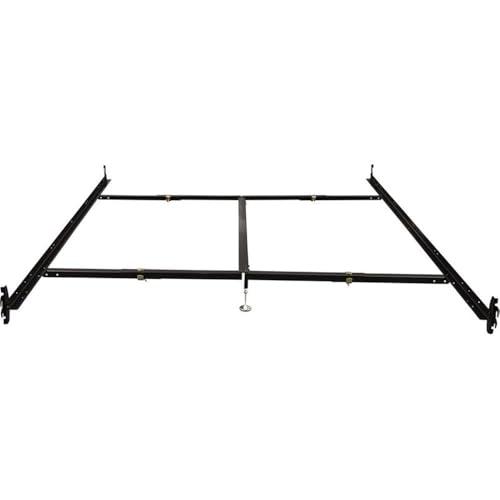 Hollywood Bed Frames Hook in Bed Rail with Center Support/Crossarms/2 Legs/Adjustable Glides, 82-Inch, Queen/Eastern King