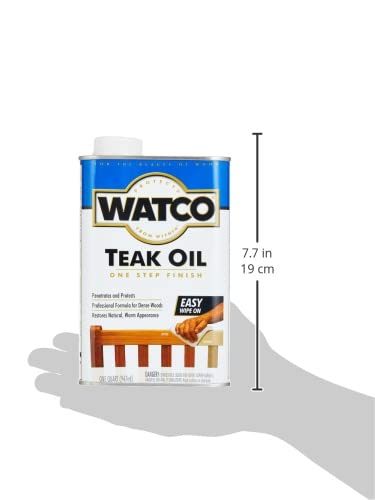 RUST-OLEUM, Quart Watco A67141 Teak Oil Finish, Clear, 32 Fl Oz