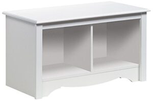 prepac twin cubbie bench, white