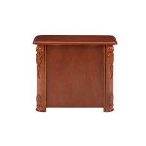 Powell Woodbury Mahogany Bed Step with Storage, Information, Lightly Distressed Woodbury Mahogany, 20 x 17.75 x 17.25