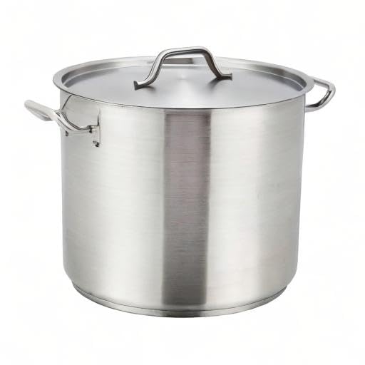 Winware Stainless Steel 32 Quart Stock Pot with Cover, Silver