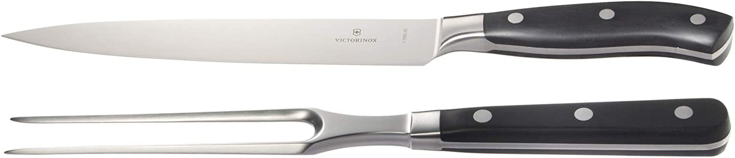 Victorinox Grand Maitre Carving Set - Knife Set for Kitchen Accessories - Includes Cooking Knife & Carving Fork - Premium Kitchen Utensils - 2-Piece Set