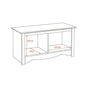 Prepac Twin Cubbie Bench, White