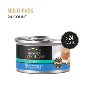 Purina Pro Plan Wet Kitten Food, Flaked Ocean Whitefish and Tuna Entree - (Pack of 24) 3 oz. Pull-Top Cans