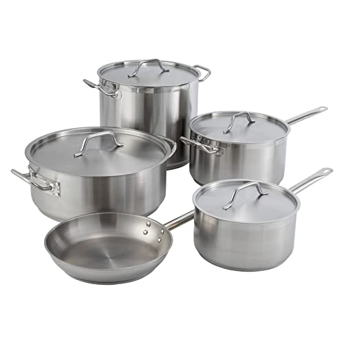 Winware Stainless Steel 32 Quart Stock Pot with Cover, Silver