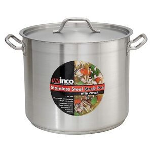 Winware Stainless Steel 32 Quart Stock Pot with Cover, Silver