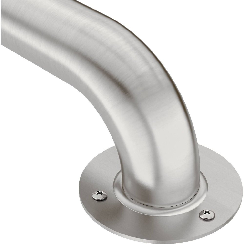 Moen LR7518 Bathroom Safety 18-Inch Stainless Steel Bathroom Grab Bar with Exposed Screws, Stainless