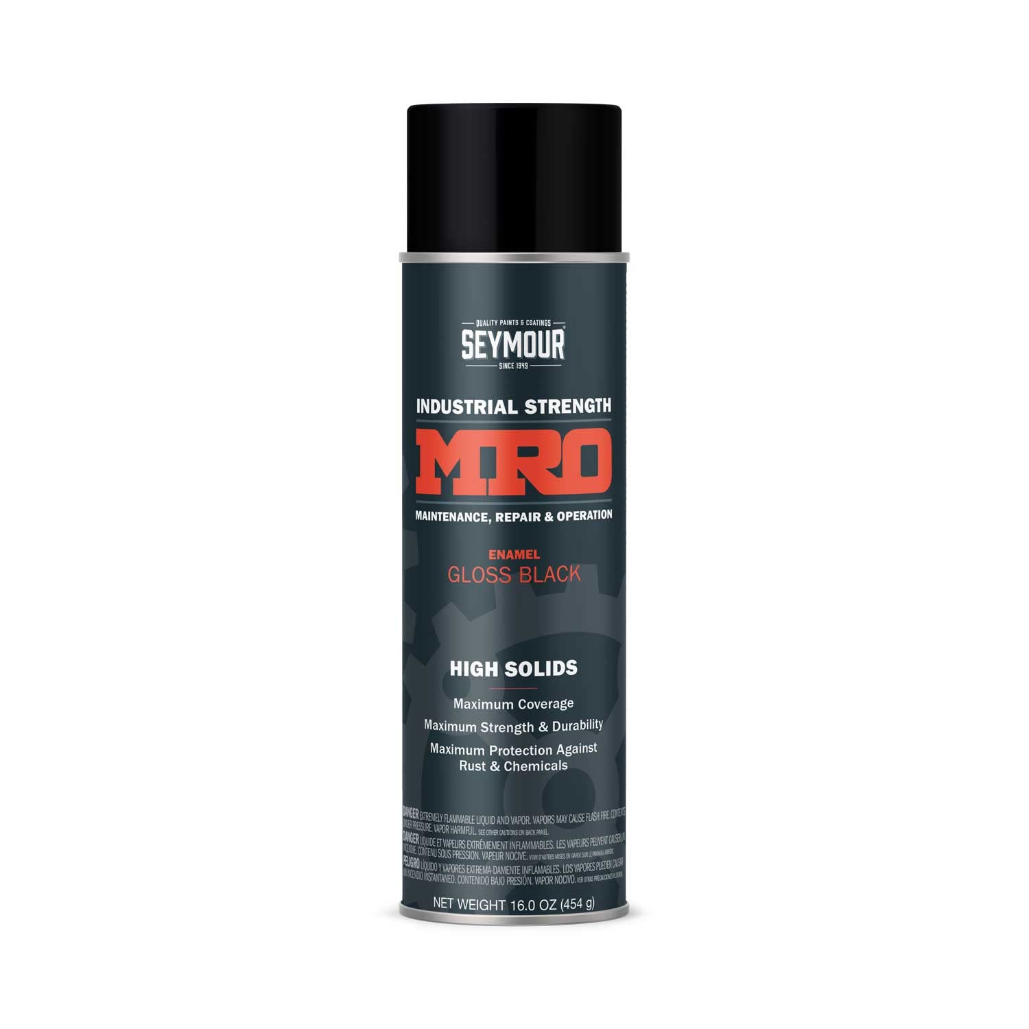 SEYMOUR 620-1415 Industrial MRO High Solids Spray Paint, Gloss Black , 16 Ounce (Pack of 1)