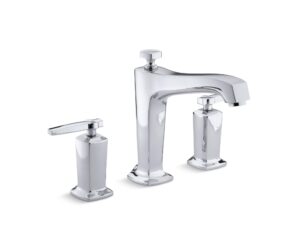 kohler margaux® deck-mount bath faucet trim for high-flow valve with diverter spout and lever handles, valve not included