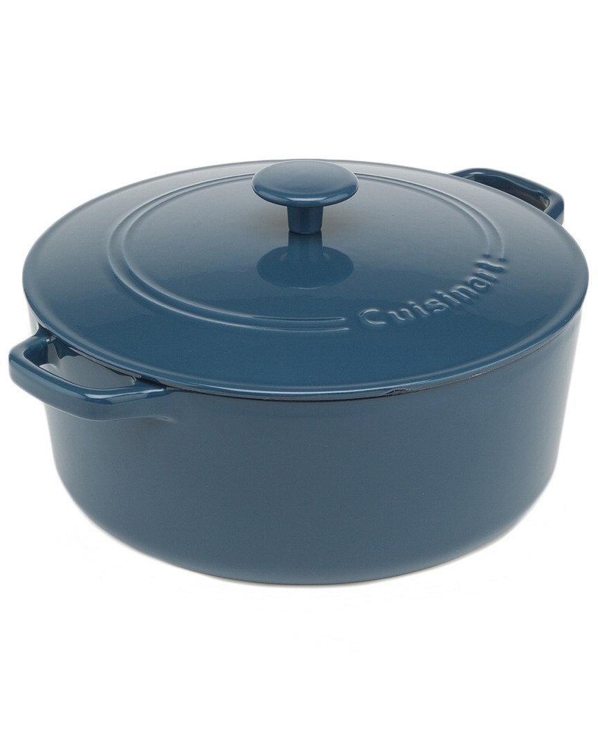 Cuisinart Chef's Classic Enameled Cast Iron Round Covered Casserole (Provencial Blue, 7- Quart)