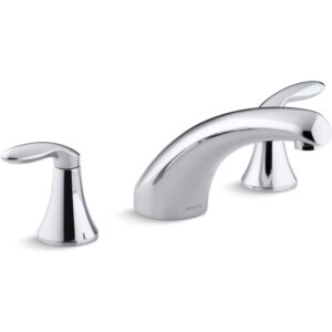 kohler coralais® deck-mount bath faucet trim with 8" spout and lever handles, valve not included