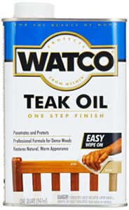 rust-oleum, quart watco a67141 teak oil finish, clear, 32 fl oz