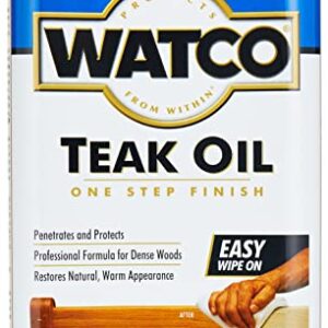 RUST-OLEUM, Quart Watco A67141 Teak Oil Finish, Clear, 32 Fl Oz