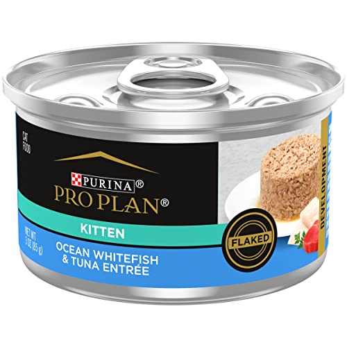 Purina Pro Plan Wet Kitten Food, Flaked Ocean Whitefish and Tuna Entree - (Pack of 24) 3 oz. Pull-Top Cans