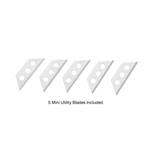 Sheffield 12851 Mini Utility Blades, 5 Piece | Fits Sheffield 12116 and 121126 Mini Utility Knifes | 1-1/8” x 3/8” Blades | Do-Everything Blade for a Do-Everything Knife