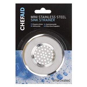 chef aid 10e07273 mini stainless steel sink strainer, plastic, silver